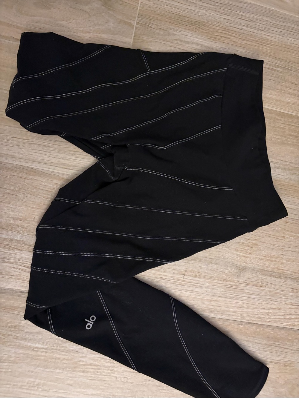ALO Yoga Black Leggings with White Logo